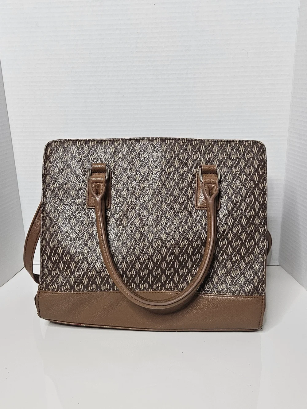Nine West Brown Patterned Satchel Handbag